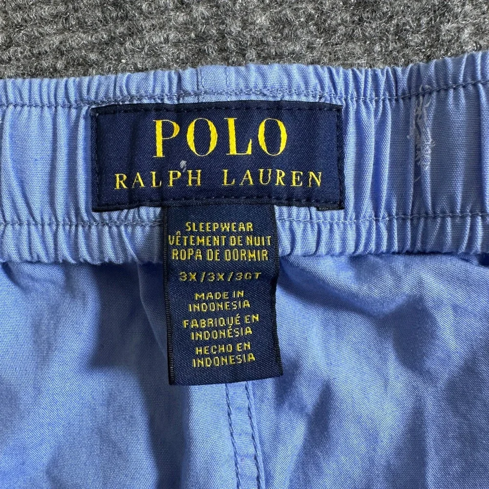 Polo Ralph Lauren Mens 3X Blue Pony Print Sleepwear Lounge Shorts Cotton